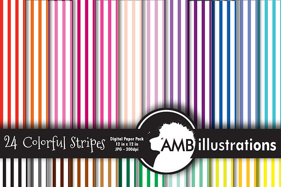 24 stripes digital papers AMB-408 preview 2