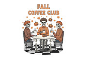 Fall Coffee Club Spooky Season PNG, an Illustration by CraftArtStudio (Thumbnail 1 of 4)