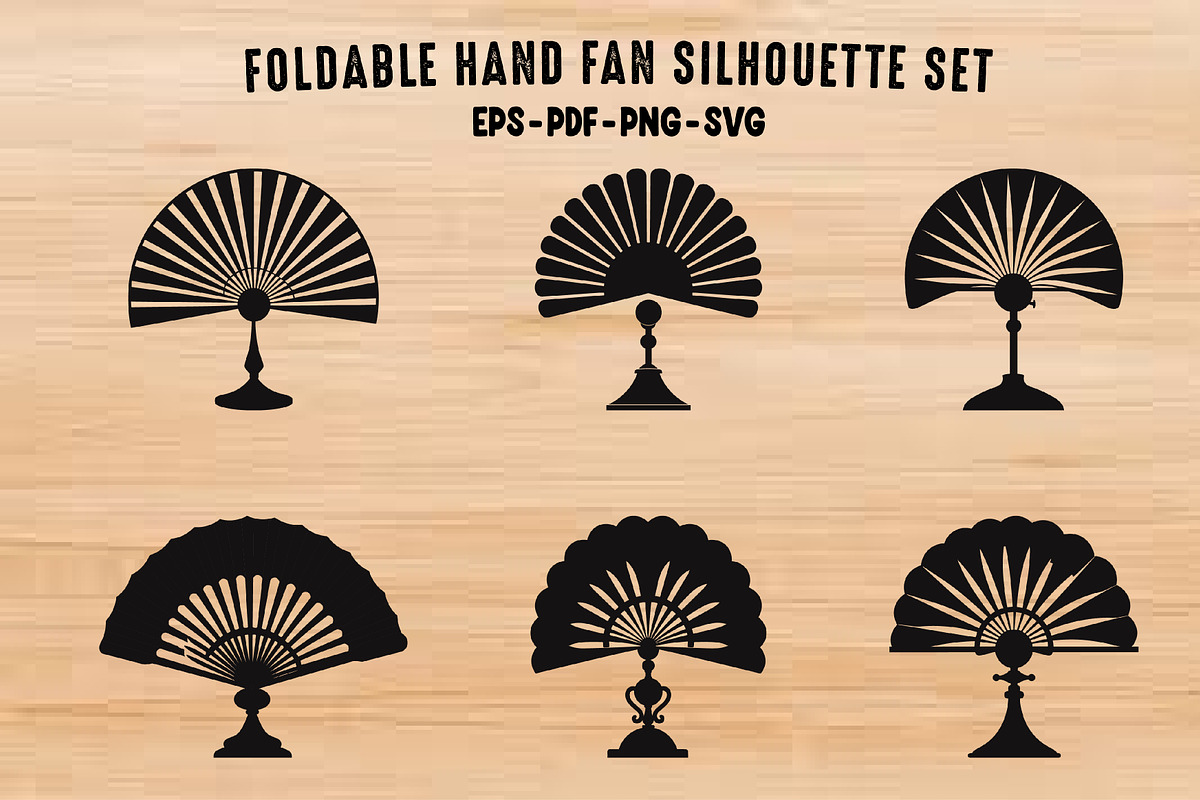 Folding Hand Fan Silhouette SVG Set, an Object Illustration by Gfx Expert Team (Photo 1 of 3)