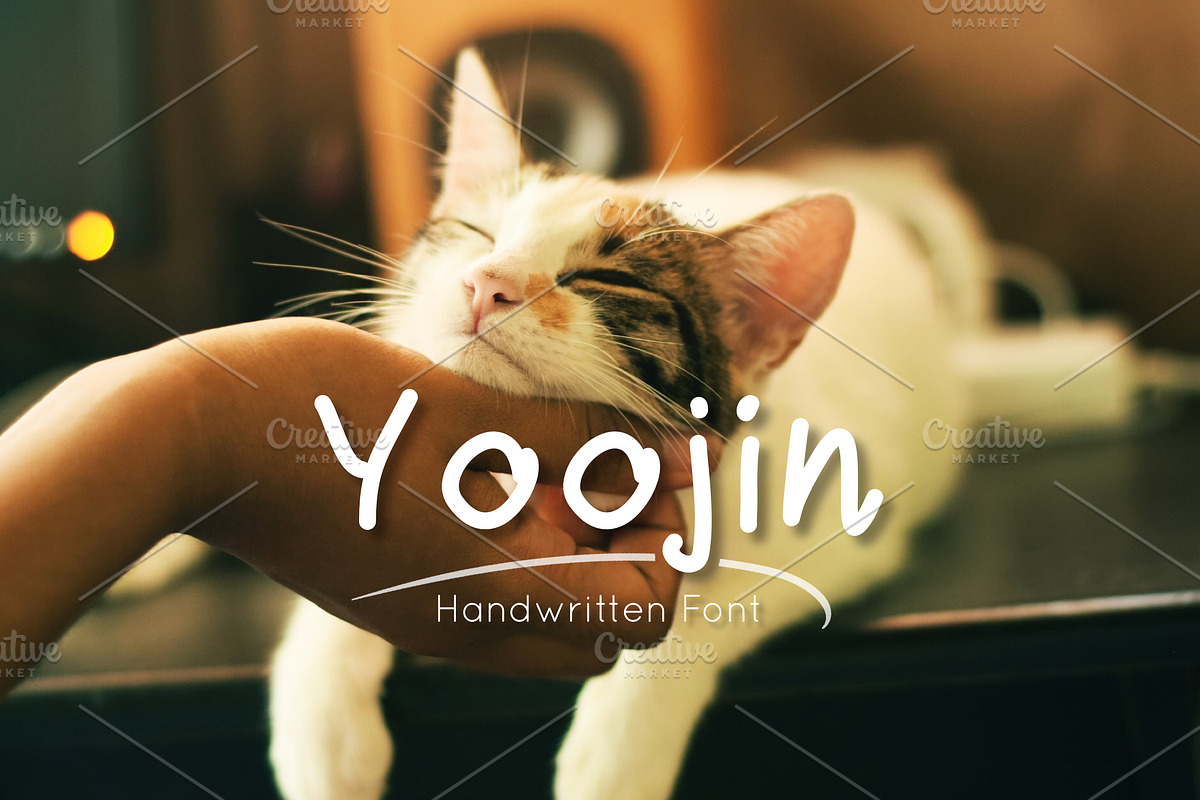 Yoojin handwritten font, a Script Font by Nuchylee Photo (Photo 1 of 5)