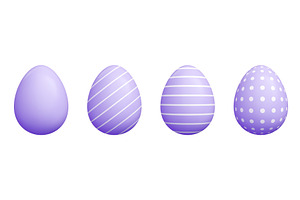 Cartoon 3d Easter egg set - purple, an Object Illustration by YuliiaOsadcha
