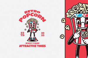 Popcorn Cartoon Character