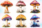Magical Mushrooms Clipart Bundle, an Illustration by Canvas Craft (Thumbnail 3 of 4)