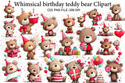 whimsical birthday teddy bear Clipar, an Illustration by Designworld (Thumbnail 1 of 4)