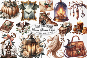 Brown Halloween Clipart, an Illustration by Designking