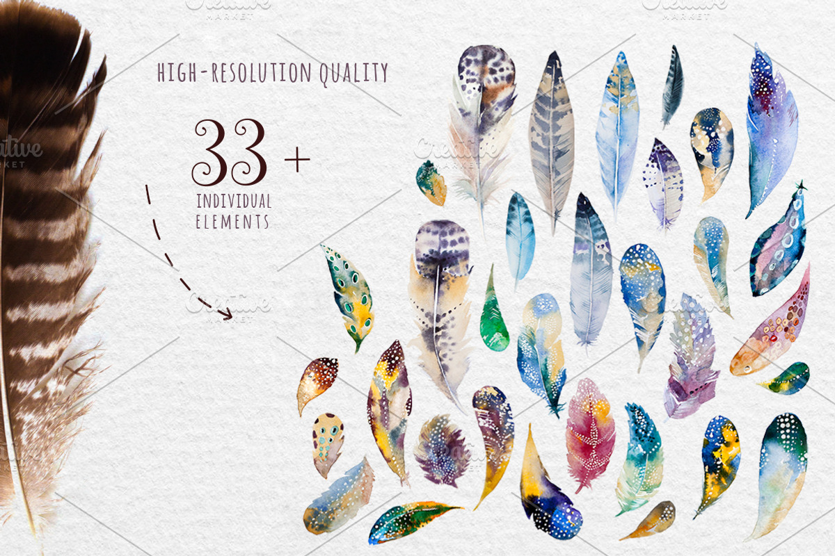 Watercolor feather DIY. BOHO style, a Graphic by Peace ART (Photo 3 of 3)