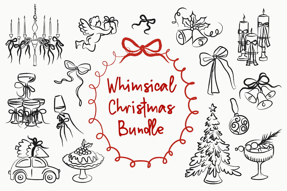 Whimsical Christmas Clipart Bundle, a Decorative Illustration by Artberriez (Photo 1 of 13)