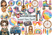 1960s Summer Vibes Clipart, an Illustration by Rose Art (Thumbnail 1 of 4)