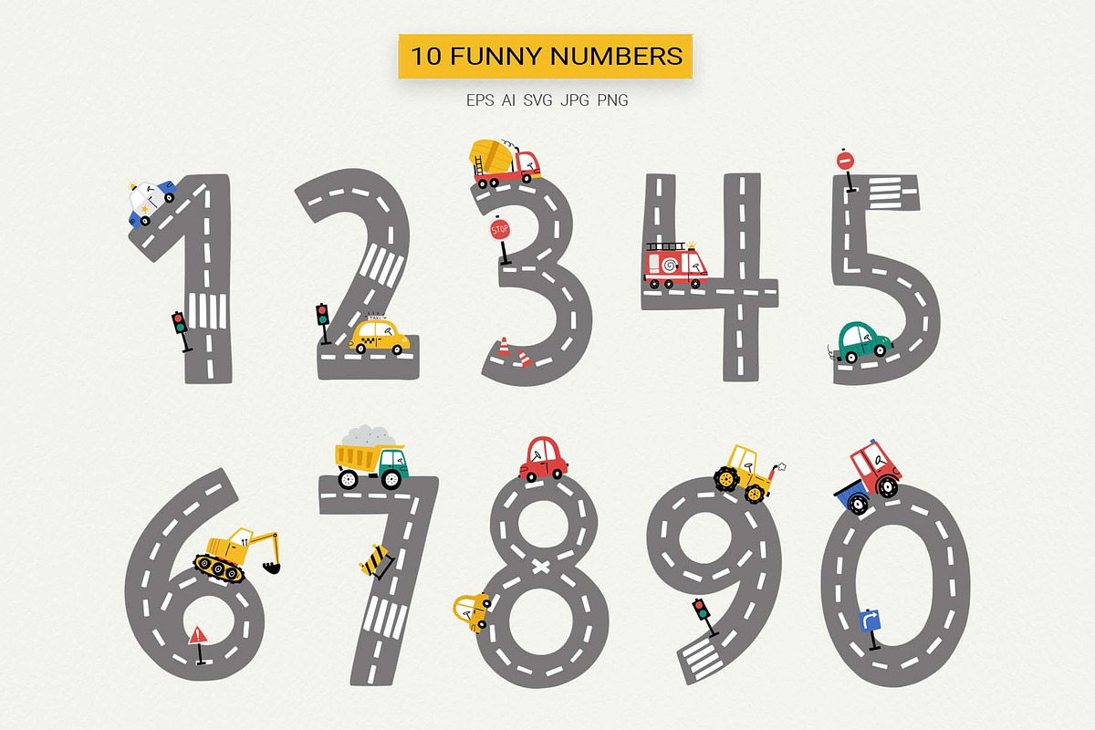 Happy Cars – Kids Clipart Set, a Transportation Illustration by Irina Ostapenko (Photo 4 of 11)