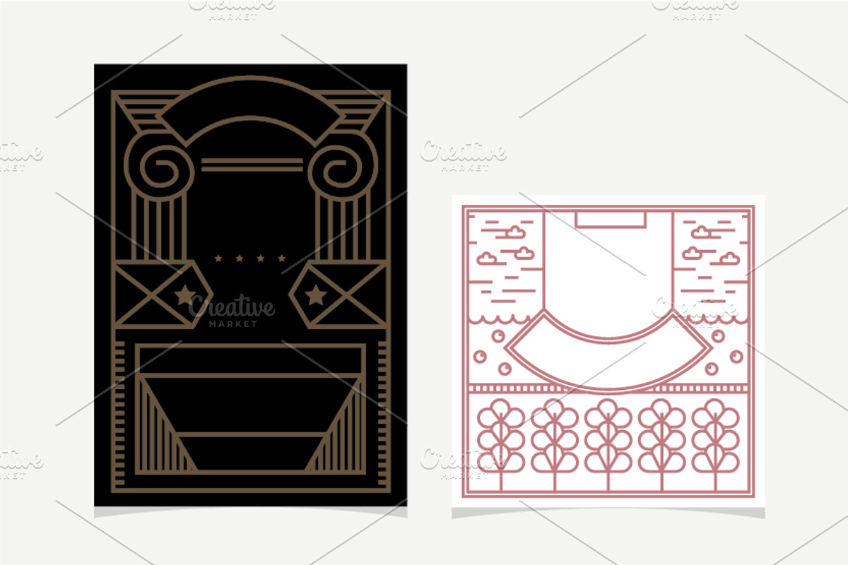 Flat line art layout design template, an Invitation Template by Rejoice Creative Assets (Photo 2 of 2)
