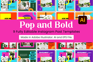 9 POP Bold Instagram Post Template
