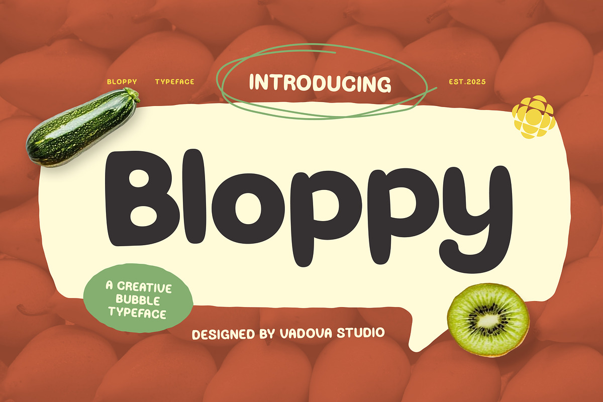 Bloppy – Creative Bubble Typeface, a Sans Serif Font by Vadovastd (Photo 1 of 8)