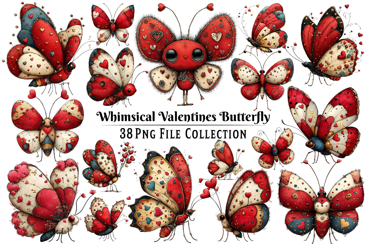 Whimsical Valentines Butterfly Clipa, an Illustration by Dream Creation (Photo 1 of 4)
