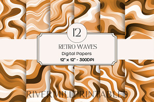 Seamless Retro Waves Backgrounds