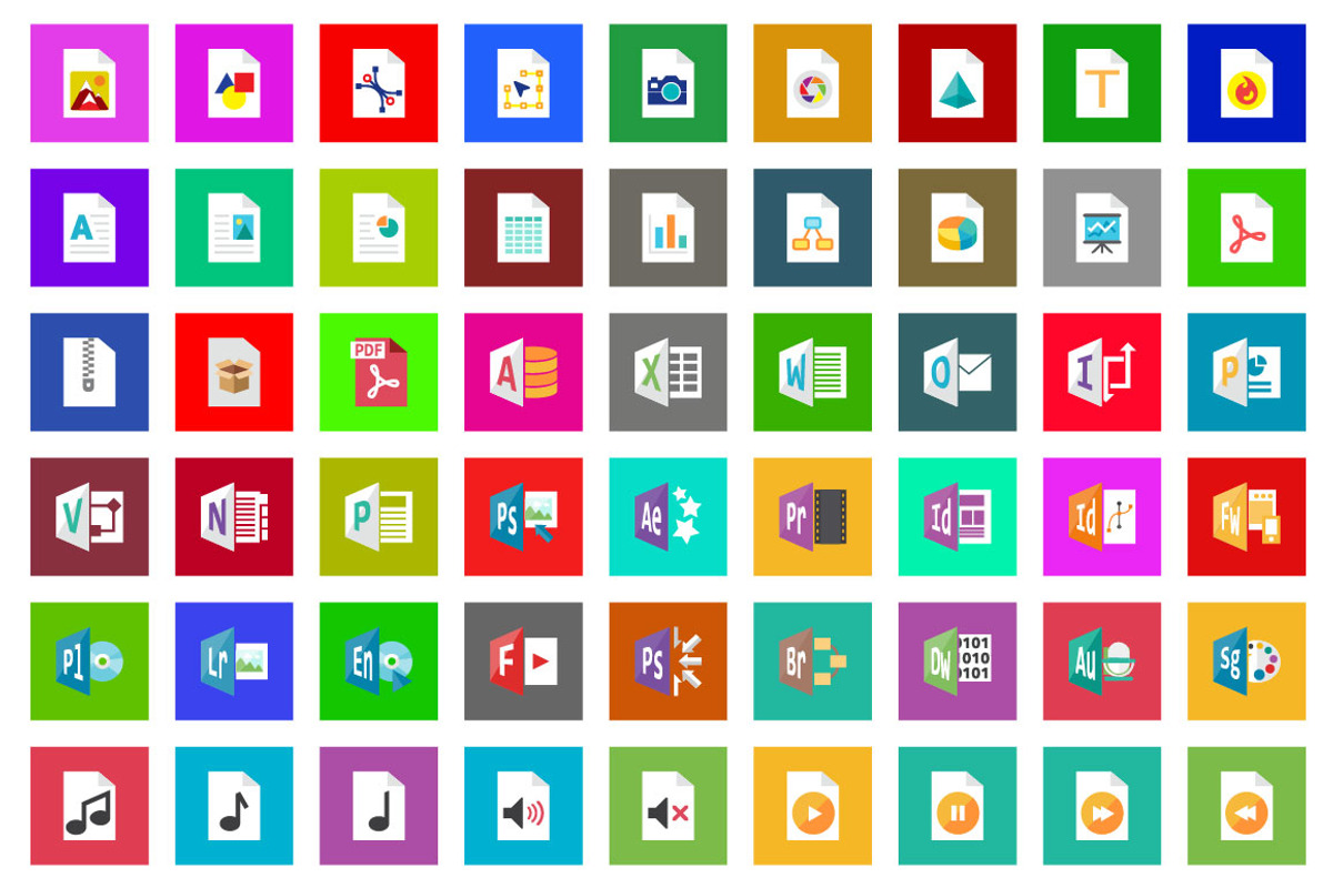 75 Filetype Flat Icon Set, an Icon by VectorCam (Photo 1 of 3)