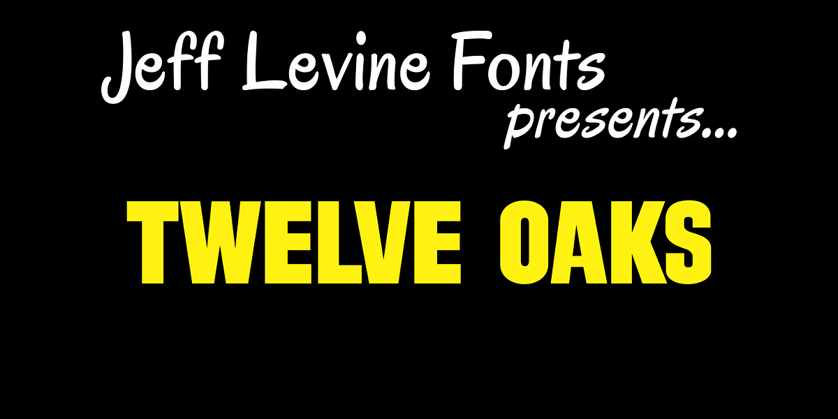 Twelve Oaks JNL, a Sans Serif Font by Jeff Levine Fonts