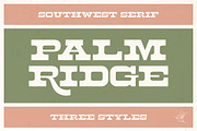 Palm Ridge Midcentury Southwest Font, a Serif Font by Molly Suber Thorpe (Thumbnail 1 of 15)
