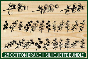 25 Rustic Cotton Branch SVG Bundle, a Decorative Illustration by Artivon