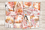Pink Autumn Junk Journal Pages, a Seasonal Illustration by GlamArtZhanna (Thumbnail 3 of 10)