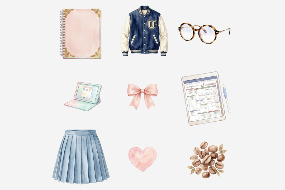Back to School Aesthetic Clipart, a Seasonal Illustration by Tanya Kart (Photo 5 of 11)