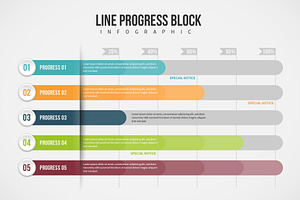 Line Progress Block Infographic