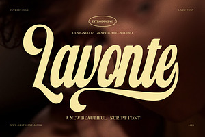 Lavonte Vintage Script Font, a Script Font by Graphicxell