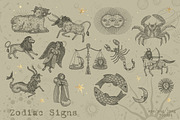 Vintage engraving. Zodiac Signs, an Animal Illustration by Chikovnaya (Thumbnail 2 of 15)