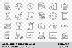 Accounting Financial Management icon, an Outline Icon by Unique Design Team