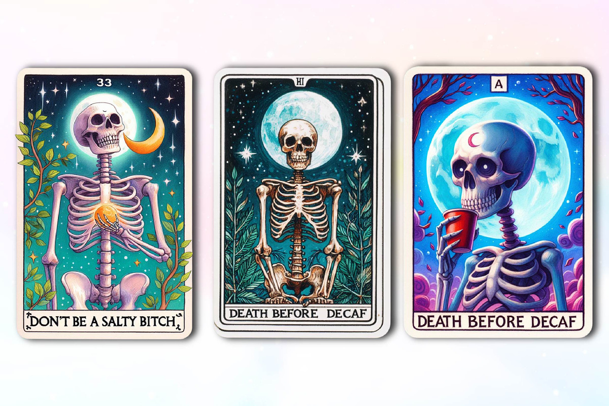 Sarcastic Skeleton Tarot Card Clipar, an Illustration by CreationArt (Photo 2 of 6)