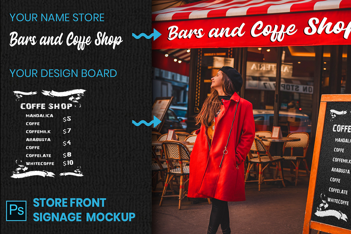 Store front Signage Logo Mockup, an Advertising Mockup by Nahar_std (Photo 5 of 6)