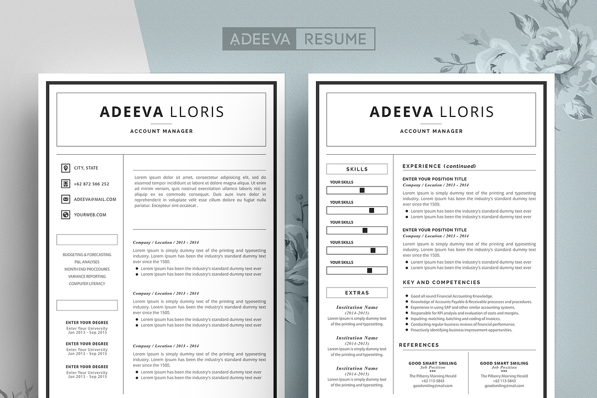 Simple Resume Template Loris, a Resume Template by AdeevaResume (Photo 1 of 4)