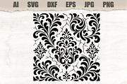 Stencil Damask Craquelure, a Pattern Graphic by MARYCRAFTIRIA (Thumbnail 1 of 3)