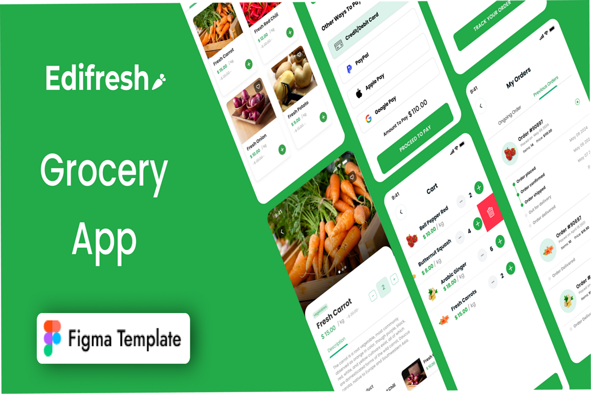 Edifresh - Grocery App Ui Kit, an App Template by NextifyApps (Photo 1 of 4)