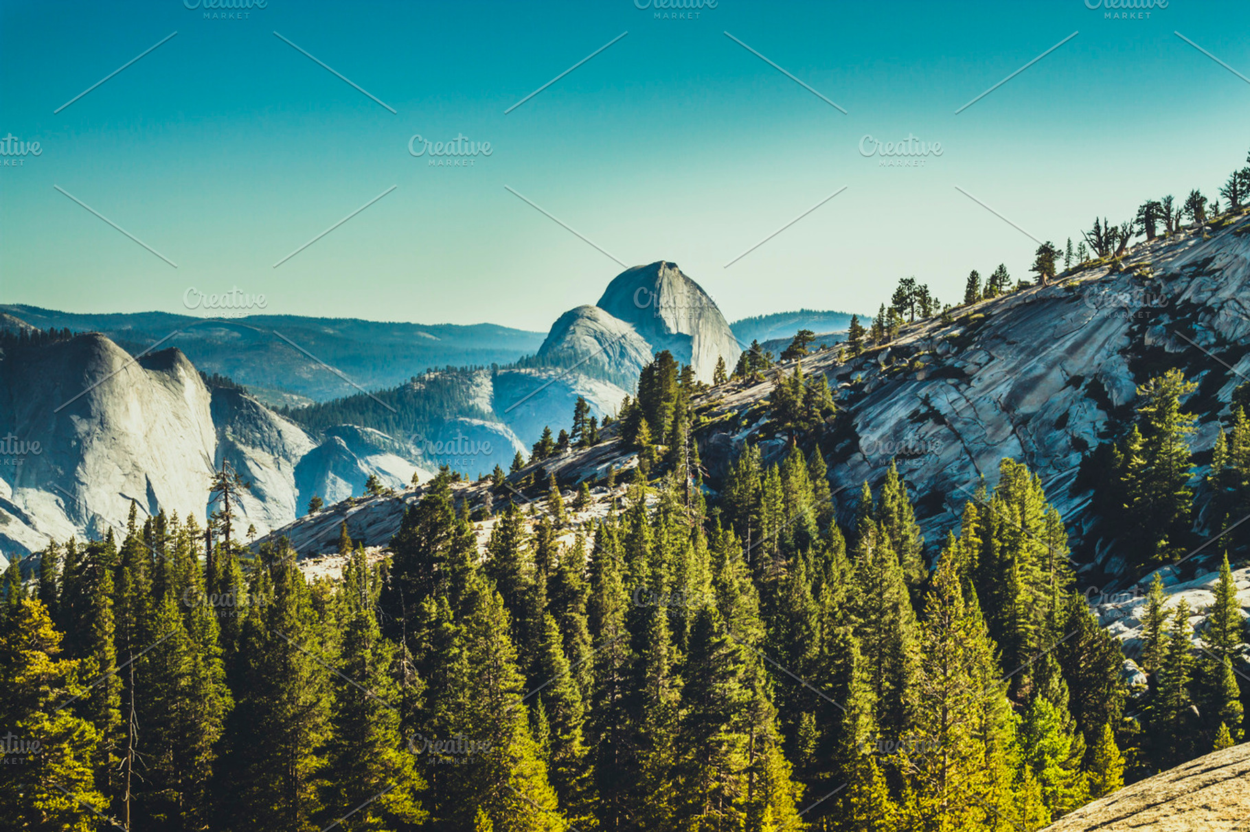Half dome yosemite stock photo containing mountains and rocks