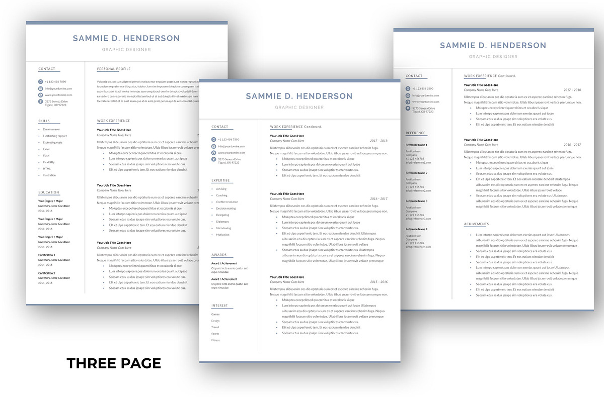 Professional Resume Template, a Resume Template by Advaita Printables (Photo 2 of 6)