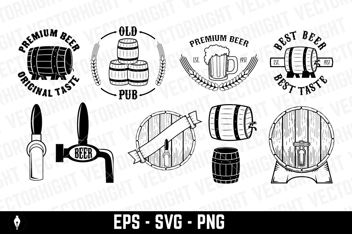 Set of beer labels, badges and desig, a Branding & Logo Template by Vectorhight (Photo 2 of 3)