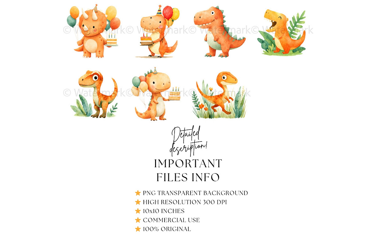 Cute Dinosaur Clipart + Patterns, an Animal Illustration by Nicole Branger Art (Photo 11 of 27)