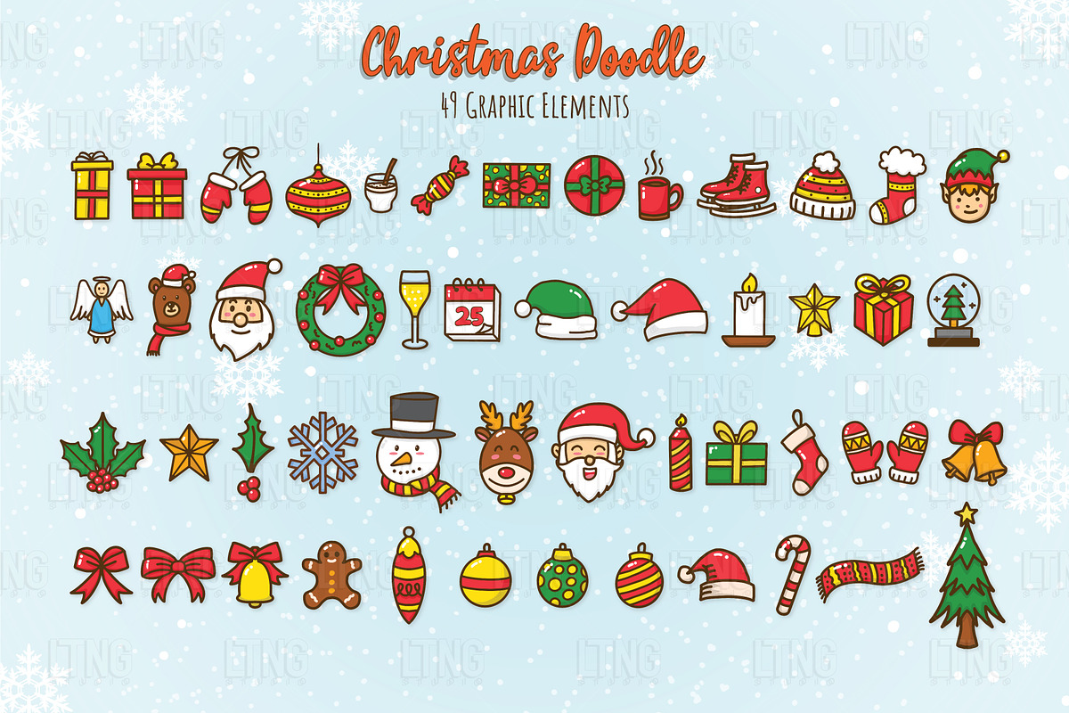 Christmas Doodle Collection Part 1, an Object Graphic by LTNG STUDIO (Photo 2 of 6)