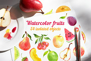 Watercolor fruits, a Food Illustration by Evgeniia Zagreeva (Thumbnail 1 of 3)