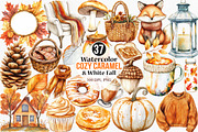 Cozy Caramel & White Fall Clipart, an Illustration by Canvas Craft (Thumbnail 1 of 7)