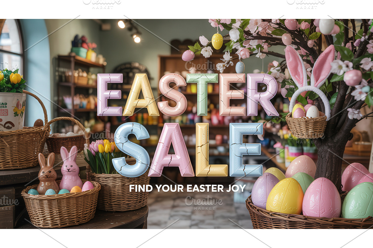 Easter sale advertisement with, an Illustration by tilialucida