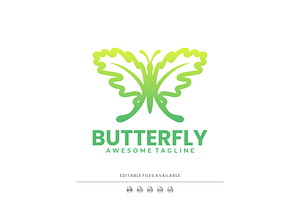 Butterfly Line Art Logo