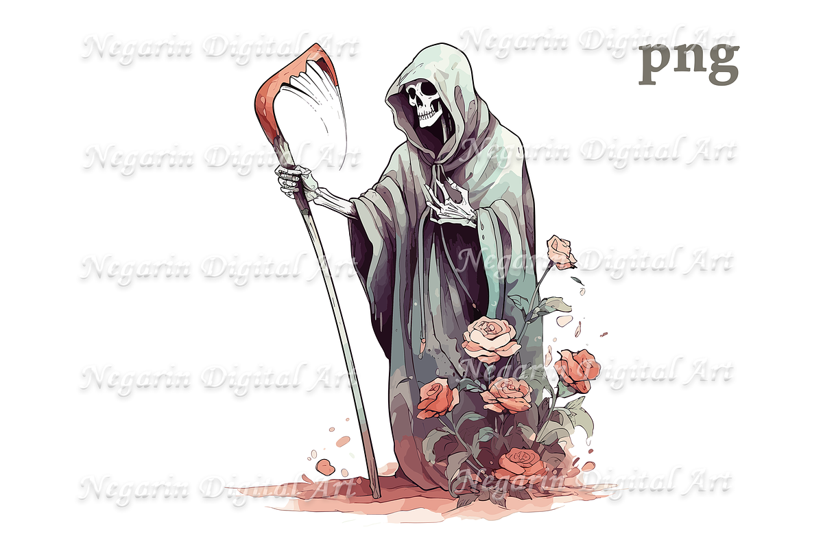 Watercolor Grim Death Reaper, an Object Graphic by Negarin Digital Art (Photo 2 of 11)