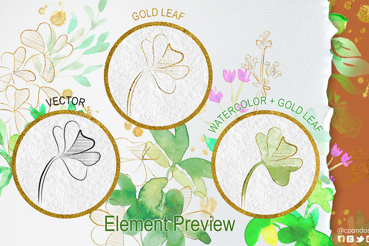Saint Patrick Watercolor Clip arts, a Texture Illustration by CpandoShop (Photo 3 of 6)