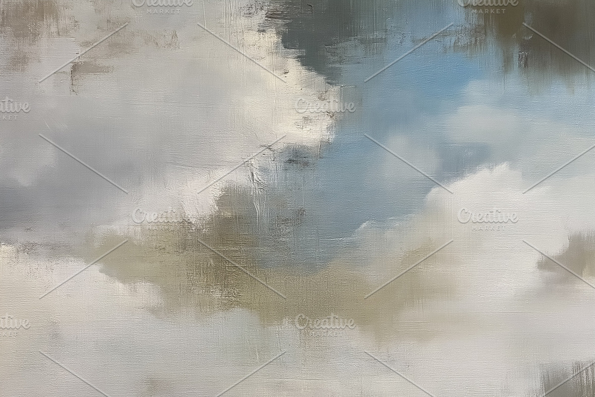 Abstract painting depicting an ethereal sky scene with soft past, a Decorative Illustration by Studio ANNA
