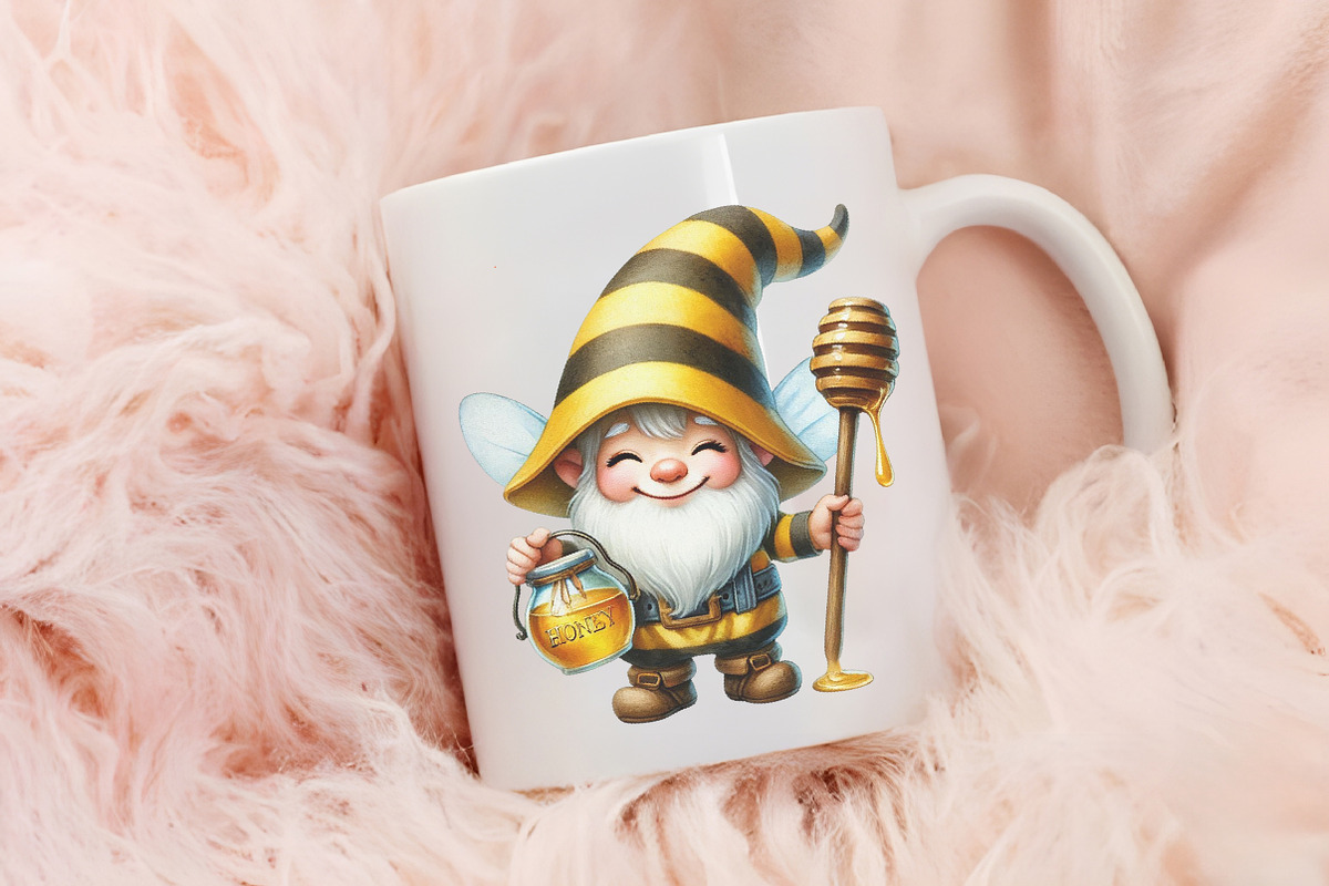 Honey bee gnome sublimation clipart, an Illustration by RobertsArt (Photo 3 of 7)