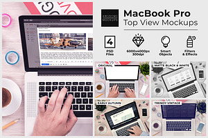 MacBook Top View Responsive Mockups