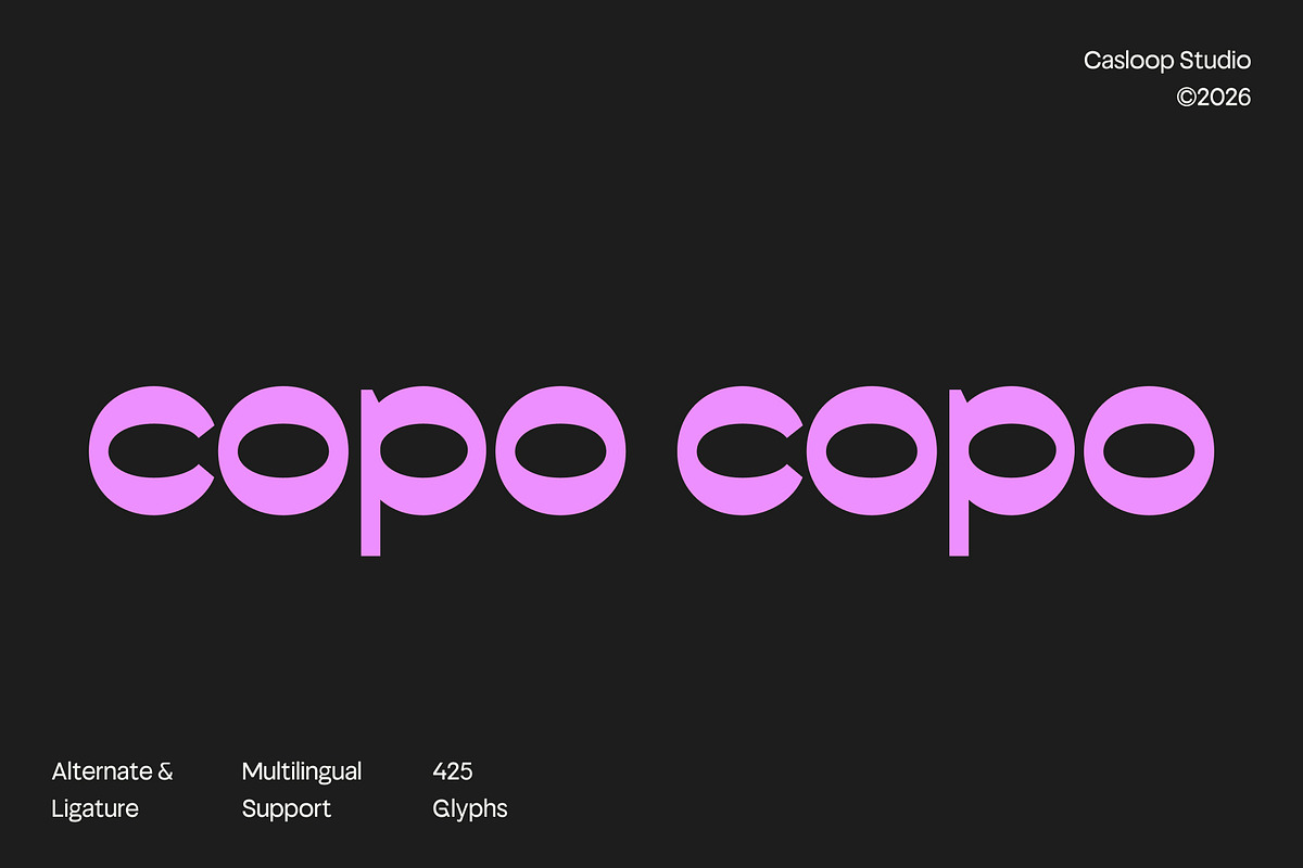 Copo Copo – Reversed Contrast, a Sans Serif Font by Casloop Studio (Photo 1 of 10)
