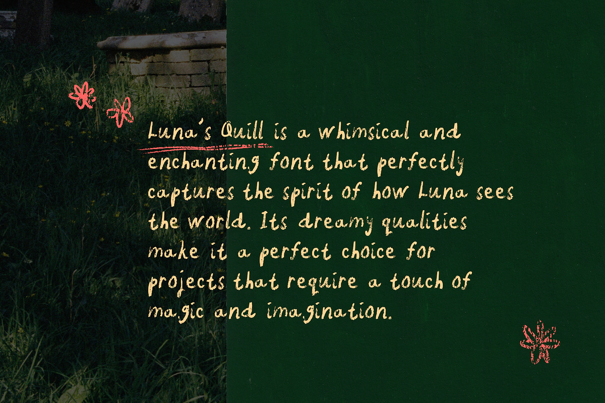 Luna's Quill Chalk Font, a Handwritten Font by Perplexitics (Photo 6 of 10)
