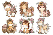 Cute Pony Horse Clipart, an Animal Illustration by Creative Art (Thumbnail 4 of 7)